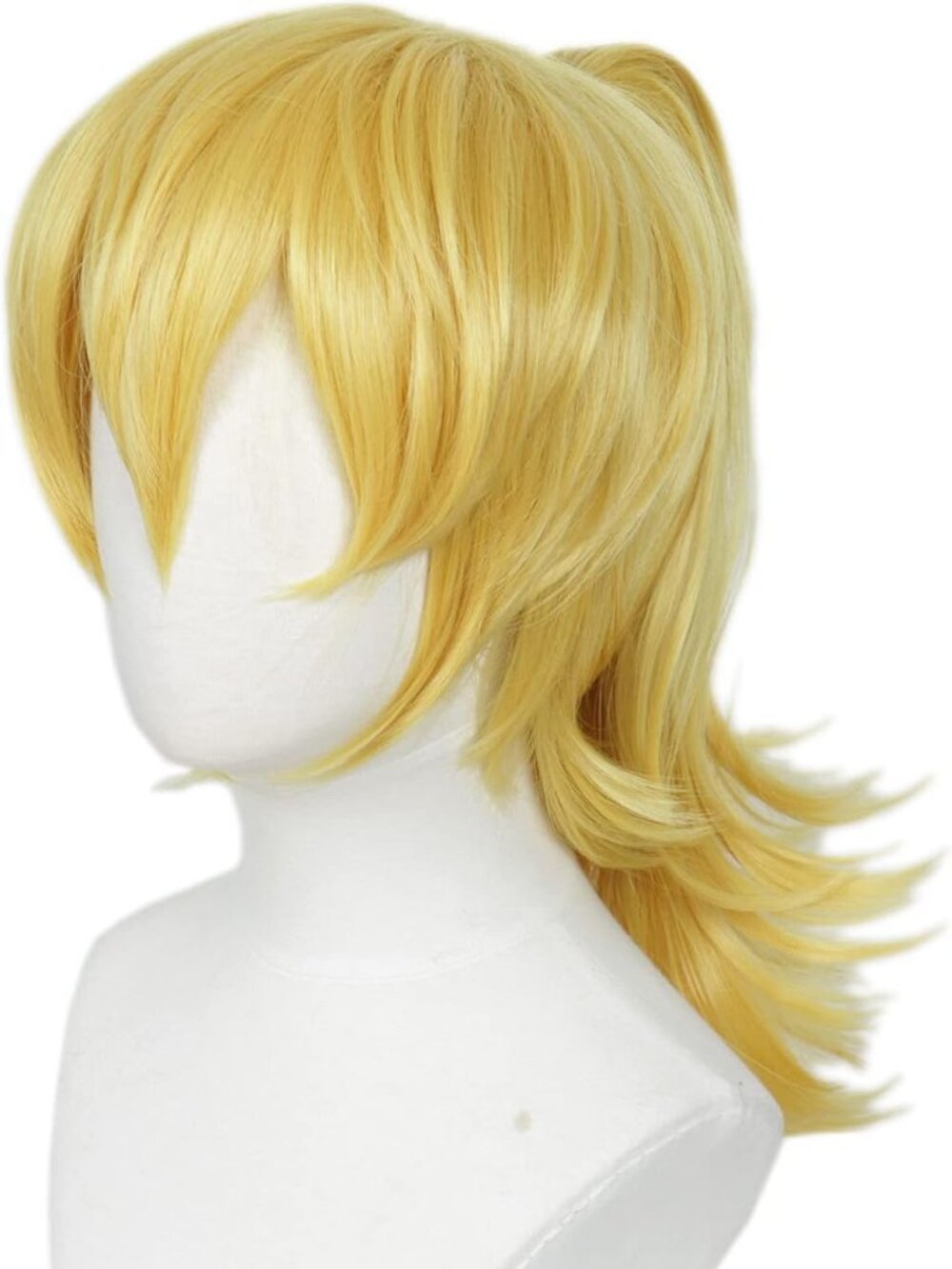 Short Blonde Wig with Ponytail Costume Wig Tinkerbell